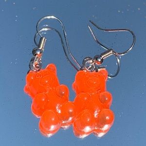 Red gummy bear earrings